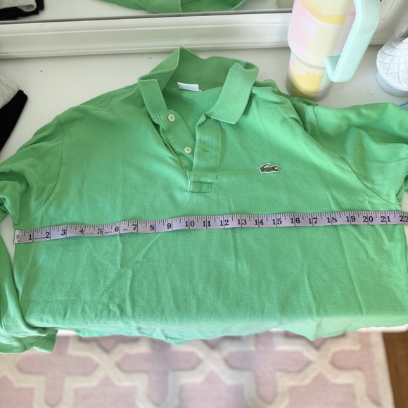 💚 VINTAGE LACOSTE GREEN LONG SLEEVE UNISEX POLO MADE IN FRANCE PERU - Picture 5 of 7
